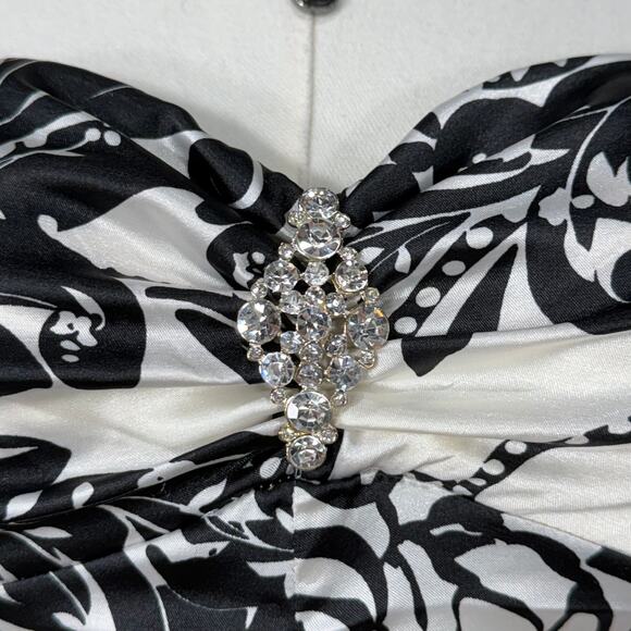 Y2k Floral Satin Strapless Mermaid Formal Dress Sexy Dark Coquette Romantic S 6 - Picture 6 of 11